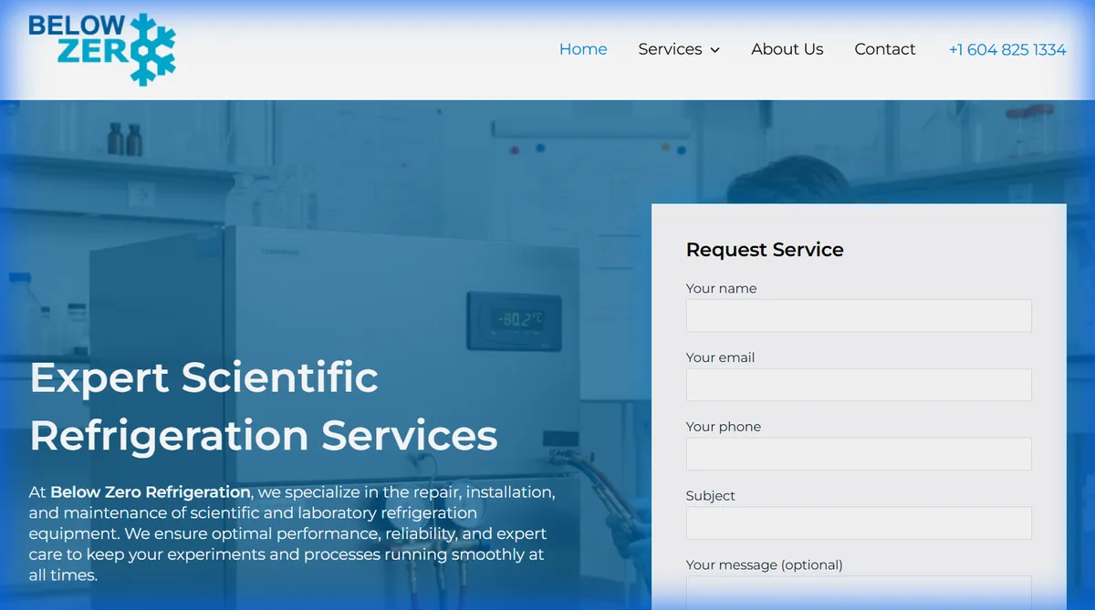 below-zero.ca - WordPress, Elementor, SEO, Analytics Project